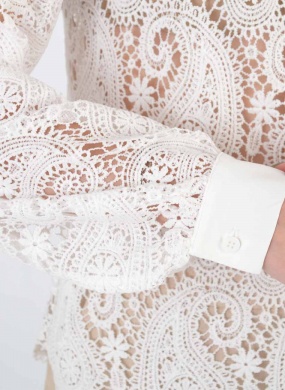 Camisa Guipir Off White Innocence - Foto 3
