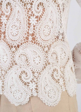 Camisa Guipir Off White Innocence - Foto 5