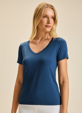 T-Shirt Malha Marinho Stroke  - Foto 1
