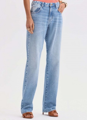 Cal�a Jeans Rubi Straight Flor de Lis - Foto 1