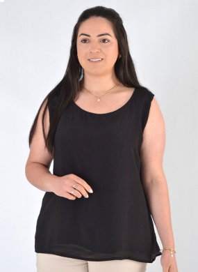 Blusa Regata Plus Preto Declari - Foto 1