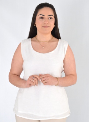 Blusa Regata Plus Off White Declari - Foto 1