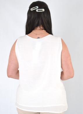 Blusa Regata Plus Off White Declari - Foto 3