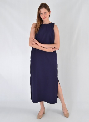 Vestido Viscose Marinho Tubo Loderro - Foto 1