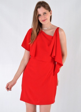 Vestido Vermelho Ombro S� Babado Lez a Lez - Foto 1