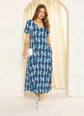 Vestido Cof Cof Fluity Midi Estampa Berna - Foto 1