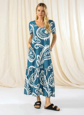 Vestido Cof Cof Fluity Midi Estampa Moscow - Foto 1