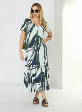 Vestido Cof Cof Fluity Midi Estampa Safi - Foto 1
