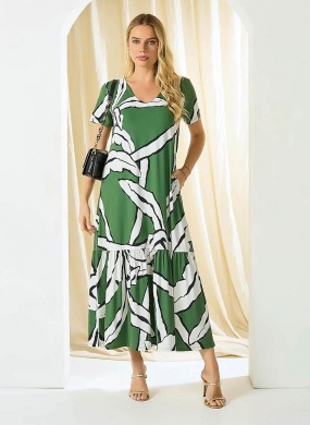 Vestido Cof Cof Fluity Midi Estampa Omsk - Foto 1