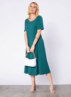 Vestido Cof Cof Fluity Midi Liso Garrafa - Foto 1