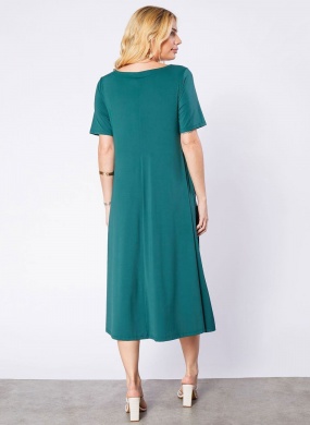 Vestido Cof Cof Fluity Midi Liso Garrafa - Foto 2