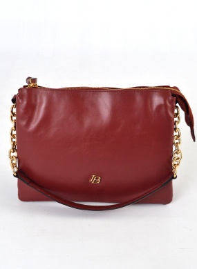 Bolsa Couro Burgundy Al�a de Ombro Linea Bella - Foto 1