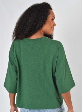 Blusa Moletinho Texturizado Verde Haya - Foto 2