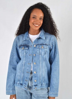 Jaqueta Jeans com Strass Be Free - Foto 1