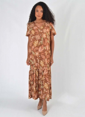Vestido Estampado Marrom Tribeca - Foto 1