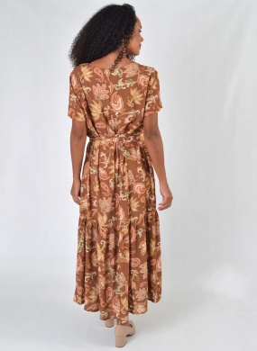 Vestido Estampado Marrom Tribeca - Foto 4