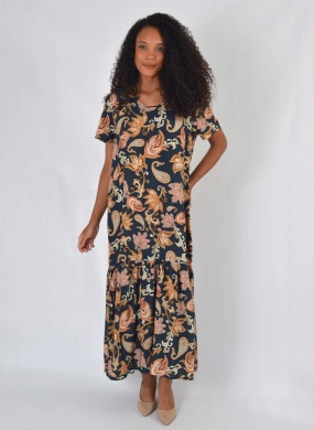 Vestido Estampado Marinho Tribeca - Foto 1