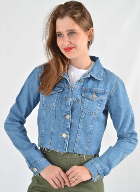 Jaqueta Jeans Cropped Be Free - Foto 1