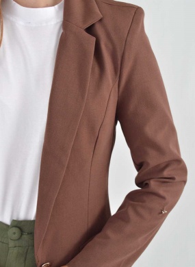 Blazer Sem Fechamento Donna Ritz Cor Marrom - Foto 2