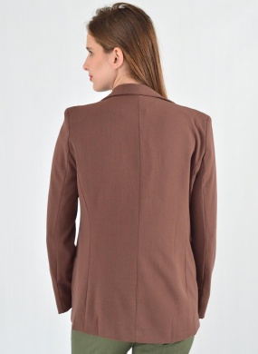 Blazer Sem Fechamento Donna Ritz Cor Marrom - Foto 3
