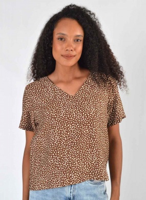 Blusa Estampada Marrom Citt� - Foto 1