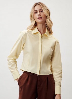Camisa Cropped Amarelo Flor de Lis - Foto 1