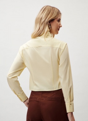 Camisa Cropped Amarelo Flor de Lis - Foto 3