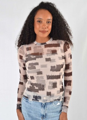 Blusa Bege em Tule Gatos e Atos - Foto 1