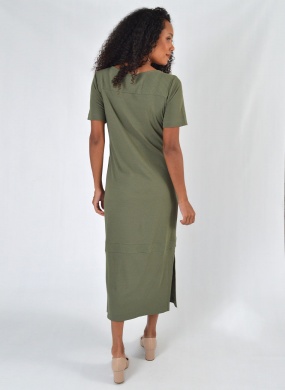Vestido Midi Viscose Canelada Verde Gatos e Atos  - Foto 5