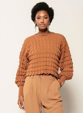 Blusa Mullet Ponto Laka Caramelo Biamar - Foto 1
