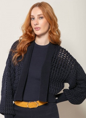 Casaco Marinho Tricot Algod�o Biamar - Foto 1