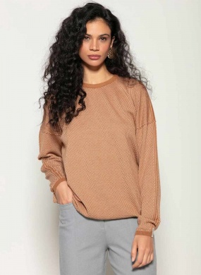 Blusa Caramelo Em Padronagem Po� Biamar - Foto 1