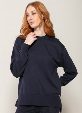 Blusa Alongada Mullet Em Algod�o Azzurro Biamar - Foto 1