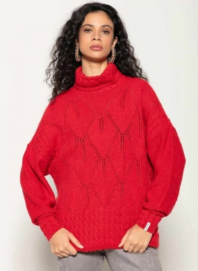 Blusa Ponto Vazado e Gola Rol� Biamar - Foto 1