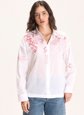 Camisa Voil Bordado Del�rio Cant�o - Foto 1