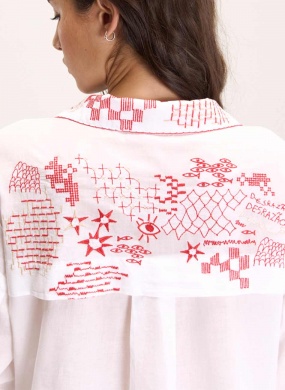 Camisa Voil Bordado Del�rio Cant�o - Foto 2
