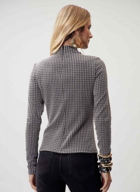 Blusa Multicor Preto e Bege Flor de Lis - Foto 2