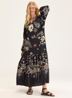 Vestido Preto Estampa Taki Cant�o  - Foto 1