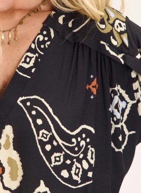 Vestido Preto Estampa Taki Cant�o  - Foto 4