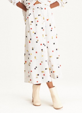 Saia Off White Estampa Pixel Cant�o - Foto 1