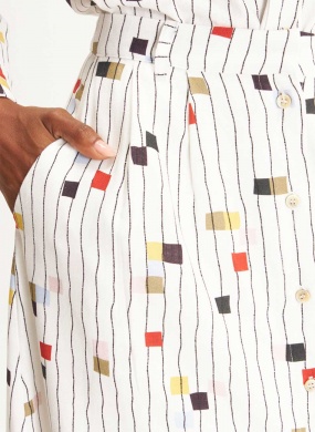 Saia Off White Estampa Pixel Cant�o - Foto 2