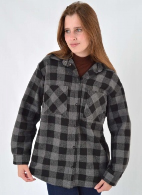 Camisa Oversized Flenelado Xadrez Gatos e Atos  - Foto 1