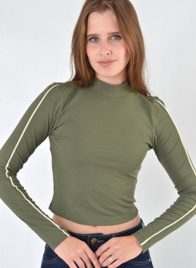 Blusa Verde Cropped Canelada Gatos e Atos  - Foto 2