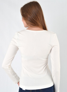 Blusa Viscose Canelada Off White Gatos e Atos  - Foto 3