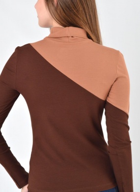 Blusa Viscose Canelada Bicolor Marrom Gatos e Atos  - Foto 4