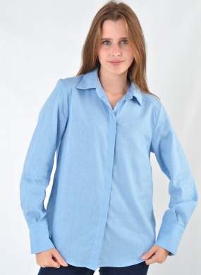 Camisa Azul em Linho e Algod�o Gatos e Atos  - Foto 1