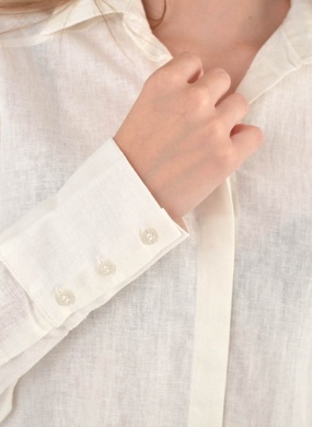 Camisa Off White em Linho e Algod�o Gatos e Atos  - Foto 2