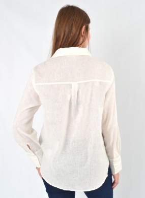 Camisa Off White em Linho e Algod�o Gatos e Atos  - Foto 4