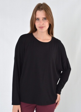 Blusa Preto Canelada Viscolycra Declari - Foto 1