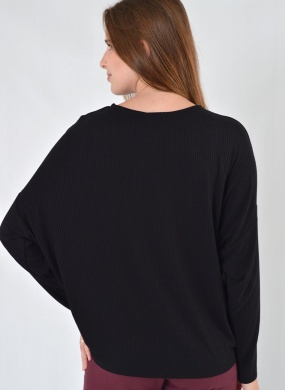 Blusa Preto Canelada Viscolycra Declari - Foto 3